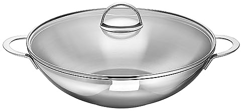 Schulte-Ufer Wok Wave inkl. Ablagegitter aus Edelstahl mit einem Durchmesser von 32cm, 66525-32