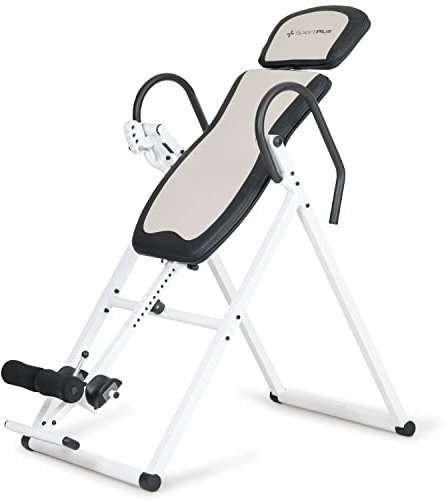 SportPlus Inversionsbank, klappbarer Schwerkrafttrainer, Inversion Table mit 4 oder 6 Inversionswinkel, Streckbank zur Entlastung der Wirbelsäule, Nutzergewicht bis 135 kg, Rückenstrecker