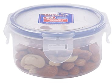 Lock & Lock HPL932 Round Storage Container - Clear/Blue, 300 ml