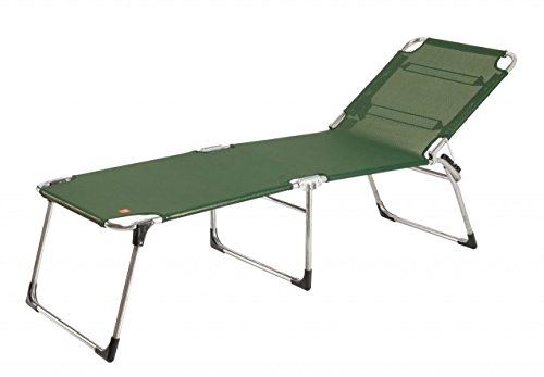 Jan Kurtz Dreibeinliege mit Gestell aus Aluminum, Bezug aus Kunststoffgewebe, wetterfest und UV-beständig, Farbe: dunkelgrün, Maße: 42 x 58 x 190 cm, 492183