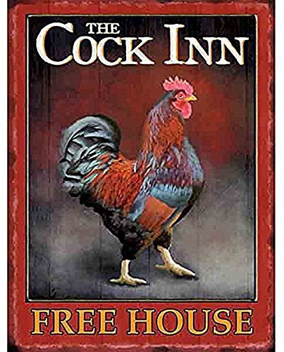 The Cock Inn Large Steel Sign 400mm x 300mm