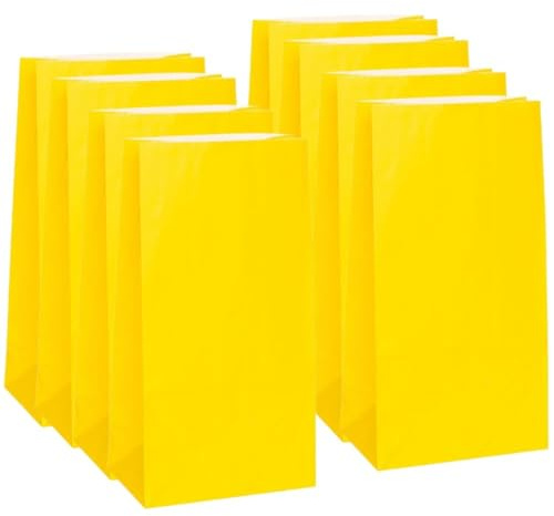 Unique - Förpackning med 12 presentpåsar av papper, gul (59 000)