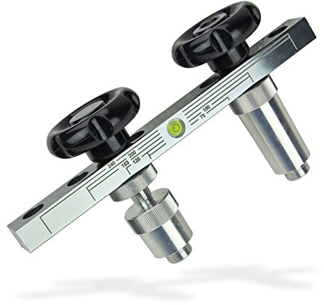 Haas Eckventil-Wasserwage aus Aluminium, Montagehilfe, Silber,schwarz