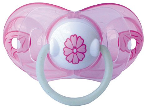 Elemed BP721-1FSC Succhietto Intelligente in Silicone, Sagoma Tettarella Ortodontica, Misura Ciuccio 1 (da 0 a 6 mesi), Fiore, Rosa