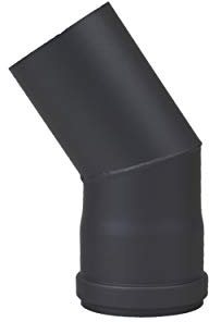 LANZZAS Tuyau de poêle à pellets coudé à 30°, de diamètre DN Ø 80 mm, de couleur noir. Incl. lèvre d'étanchéité en silicone