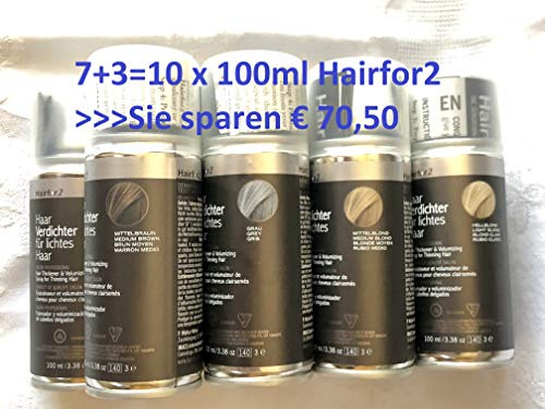 Vorratsangebot! 10 x Hairfor2 Haarverdichtungsspray 100ml (Dunkelbraun)