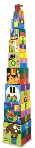 Melissa & Doug Alfabetsaskar och staplingsblock (LC), Utvecklingsleksak , klossar och byggnad , 2+ , Present till pojke eller flicka