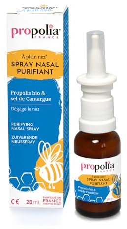 PROPOLIA - Spray nasal Purifiant et Décongestionnant Naturel - Propolis, Eucalyptus, Thym & Sel de Camargue - Hygiène nasale Adultes & enfants dès 3 ans - Fabriqué en France - 20 ml
