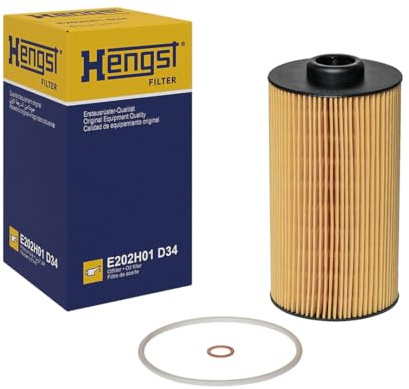 HENGST - Ölfilter E202H01 D34 - Öl-Filtereinsatz für KFZ | Hochwertiger Motorölfilter für KFZ mit Otto- oder Dieselmotor - Robuster Ölfilter mit hoher Schmutzaufnahmefähigkeit