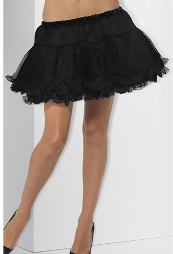 Smiffys Gonna in tulle, nero, con fascia di seta Halloween