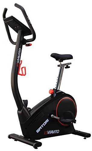 VIAVITO Upright Exercise Bike Satori Smooth Silent Stationary Home Gym Cardio Workout Indoor Cycling Fitness Machine, 32 Levels of Adjustable Magnetic Resistance, LED Display, Pulse Sensors, w/Wheels