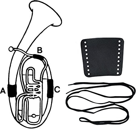 GEWA 720598 Handschutz Leder Bb-Tuba Teil A, Schnürverschluss