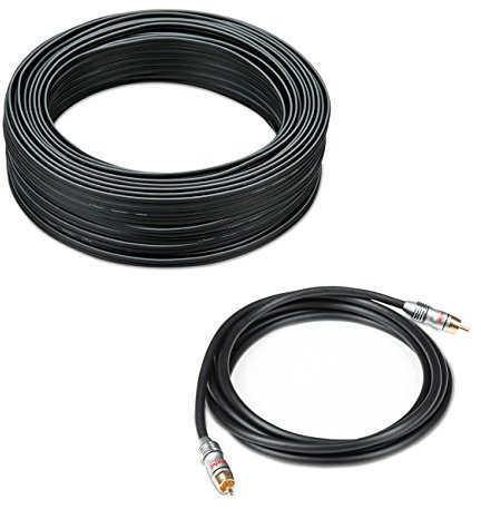 Teufel 5.1 Heimkino-Kabel-Set an AV-Receiver 30 m² Standard C3025S Kupfer und Subwoofer Kabel 2,5 m - schwarz