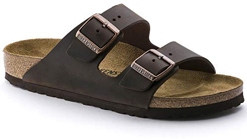 Birkenstock Classic Arizona FL, Unisex-Erwachsene Pantoletten, Braun (Habana), 41 EU