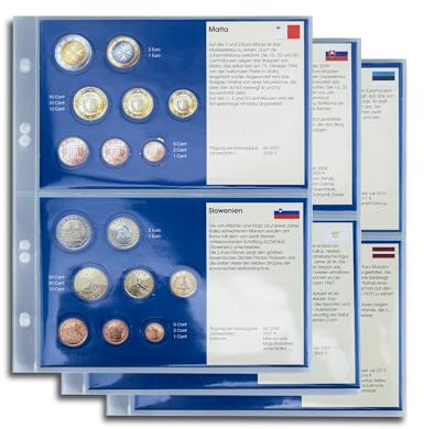 Prophila Collection 6 Stück Euro-Vordruck-Tabletts Malta, Slowenien, Slowakei, Zypern, Estland, Lettland