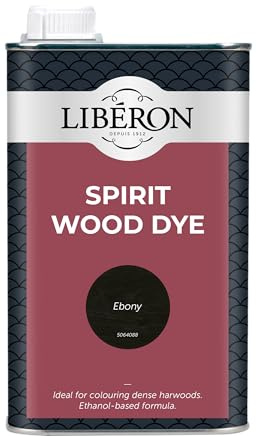 Libéron Spirit Wood Dye for Interior Hardwood, Ebony, 1L | Ethanol-based formula, Great for antique restoration, Ideal for dense hardwoods, Intermixable colours