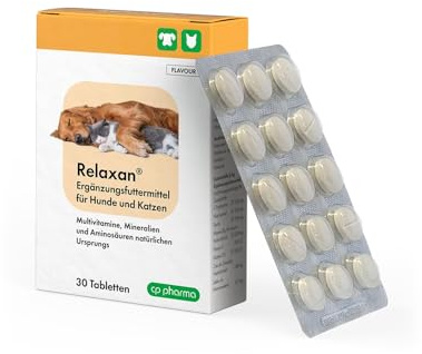 cp-pharma Relaxan | 30 Tabletten | Ergänzungsfuttermittel für Hunde & Katzen | Mit Multivitaminen