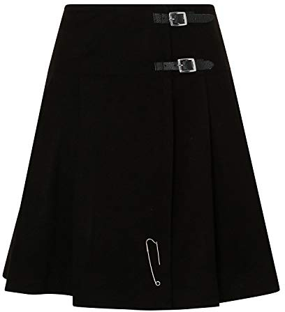 Tartanista 20 inch Black Pleated Kilt Skirt - Size UK 6
