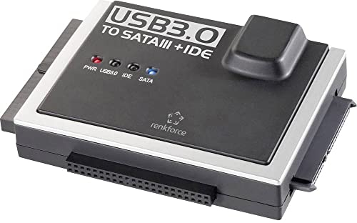 Renkforce Disque Dur Adaptateur [1x USB 3.0 mâle Type A - 1x IDE Femelle 40 pôles, IDE Femelle 44 pôles, SATA mâle 7+15