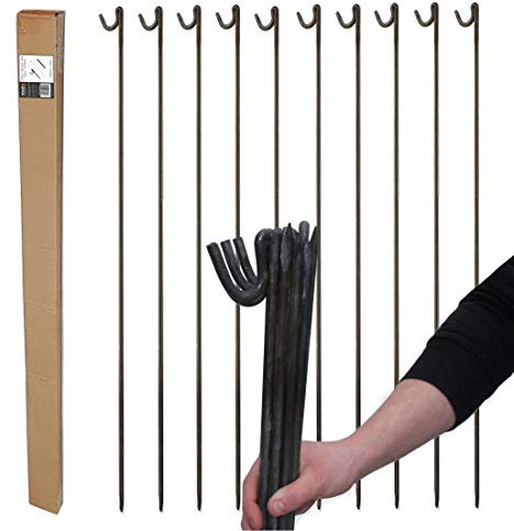 True Products 10 x Strong 10mm Steel Fencing Pins Road Pins 1.25m for Temporary Fencing