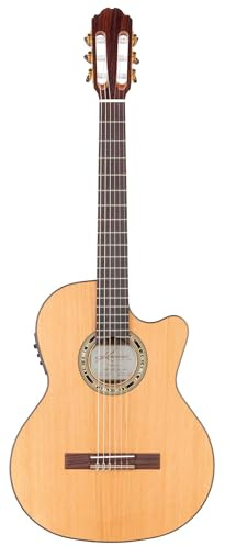 Kremona Verea Klassische Konzertgitarre mit Nylonsaiten Akustik-Elektro – 48 mm Halsbreite - Handgefertigt in Europa, ideal für Studioaufnahmen, Live Musik, Band, Solo - Inklusive gepolstertem Gigbag