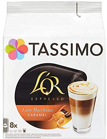 Tassimo L'Or Latte Macchiato Caramel Coffee (16 pods, 8 servings)