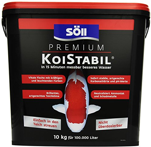 Söll 81894 Premium KoiStabil, 10 kg - Teichstabilisator, effektiver Wasseraufbereiter, reguliert pH-Wert und KH-Wert für besseres Wasser im Gartenteich Fischteich Koiteich