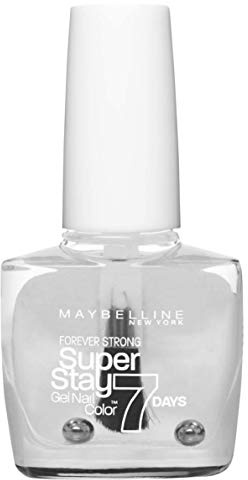 Maybelline New York Make-Up Superstay Nailpolish Forever Strong 7 Days Finish Gel Nagellack Crystal Clear / Farblack mit ultra starkem Halt ohne UV Lampe in weiß/transpparent (1 x 10 ml)