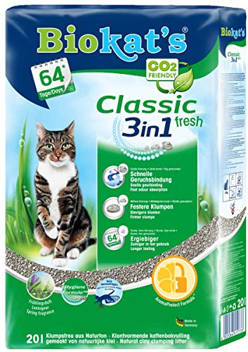 Gimborn Biokat's Classic fresh 3in1 mit Duft - Klumpende Katzenstreu mit 3 unterschiedlichen Korngrößen - 1 Sack (1 x 20 L)