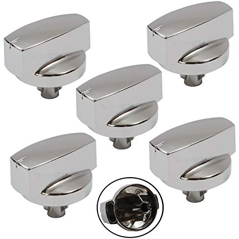 Backofen-/Herd-Einstellknopf, silberfarben/chromfarben, für Belling 444445412/444445413/1000DF, Originalteil Pack Quantity: 5