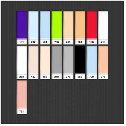 LEE Quick Location Lighting Gel Filter Pack 250mm x 300mm – Contains 17 Colours with a Total of 24 Sheets