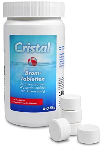 Cristal Bromtabletten 20g - 800g Dose - Effektive Wasserdesinfektion für Pools & Whirlpools - Langzeitwirkung & Chlorfrei