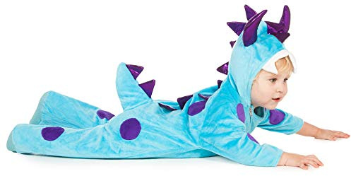 PRETEND TO BEE blå och lila dinosaurie monster onesie maskeraddräkt för barn/småbarn/baby, 6-12 månader