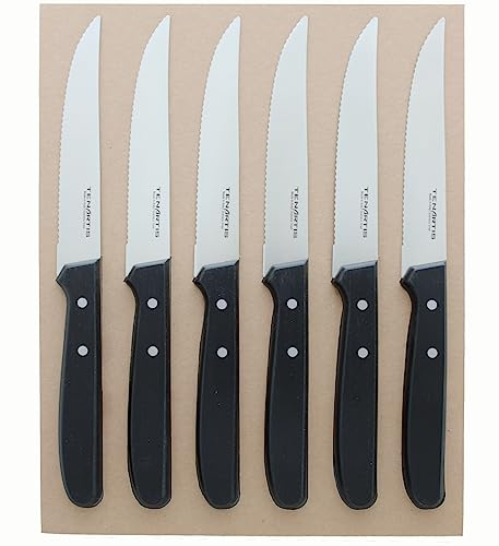 Tenartis Set 6 Coltelli da Bistecca, lama 11,5 cm Confezione Ecologica PlasticFree Made in Italy