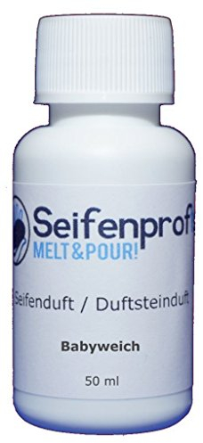 Seifenprofis 50 ml Seifenduft (Babyweich) Duftöl zur Seifenherstellung 100% vegan biologisch Badebomben Kerzenduft Raumduft Seifengießen