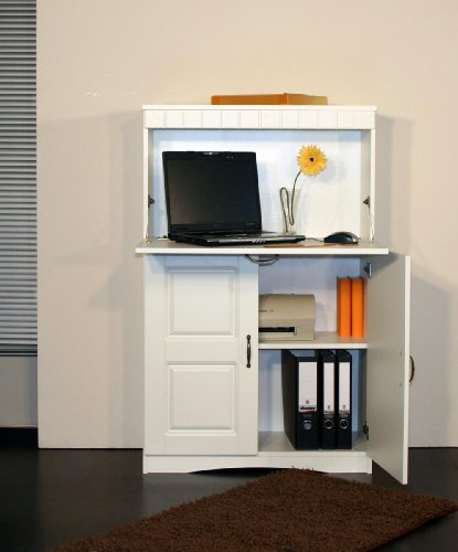 Möbeldesign Team 2000 Sekretär oder PC-Schrank im Landhausstil, in weiß 4132-1