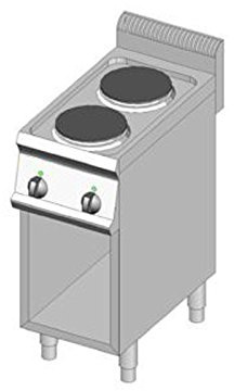 D.o.m. – Encimera Cocina eléctrica 2 placas 40 x 70 Compartimiento abierto