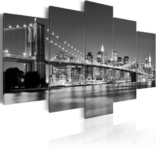 murando - Leinwandbild Stadt Architektur Panorama, 200x100 cm, 5-teilig | Hochwertige Leinwand, sofort aufhängbar, ideal fürs Wohn- oder Schlafzimmer, wasserfest und lichtecht, langlebig, stilvoll