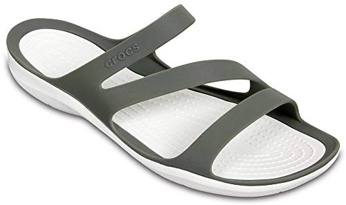Crocs Herren Swiftwater Sandal W Sandalen, Smoke/White, 33/34 EU