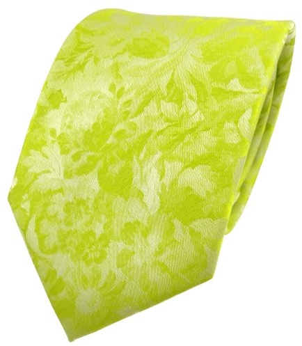 Designer Krawatte grün gelb neongrün neongelb gemustert - Schlips Binder Tie