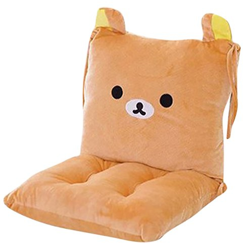 ChezMax Chair Cushion Plush Seat Cushion Back Cushion with Ties Thickened Desk Chair Pads Cartoon Waist Pillow Cushion Decor for Chair Car Office Patio Wheelchair Cartoon Bear