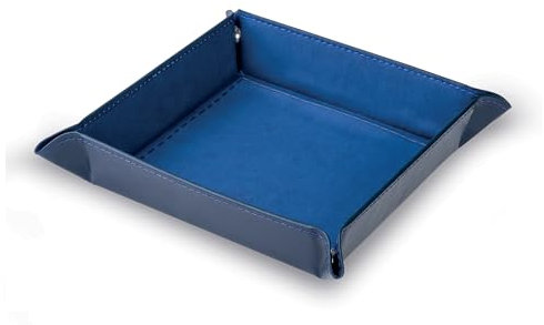 Svuotatasche in ecopelle bi colore blu 17x17 posa oggetti