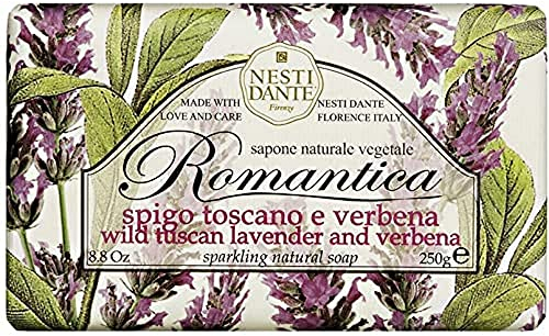 Nesti Dante Seife Romantica (Duft Lavendel und Verbena, feste Seife, Handseife aus natürlichen Inhaltsstoffen, 250 g) 665105
