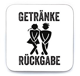 Interluxe Türschild 9x9cm Getränkerückgabe Toilette WC hochglanz Holzschild Piktogramm Dekoschild