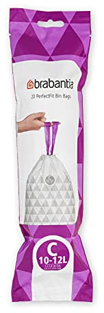 Brabantia PerfectFit Bags Müllbeutel & -säcke 10-12 Liter (C) (20 Stück) Weiß