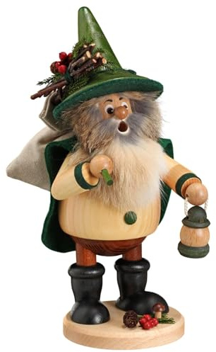 Räuchermännchen Waldwichtel Wanderer, grün - 25cm - Original Erzgebirge Räuchermann - Drechselwerkstatt Uhlig