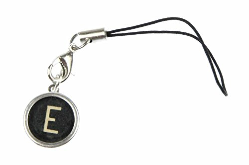 Miniblings ABC alte Schreibmaschinentaste Handyanhänger WUNSCH BUCHSTABE schwarz- Handmade Modeschmuck I Anhänger Handyschmuck Schlüsselanhänger, Buchstabe:L