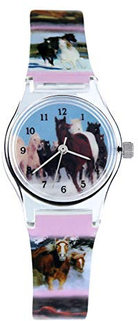 Pacific Time Orologio al quarzo per bambini con cavalli, 20569