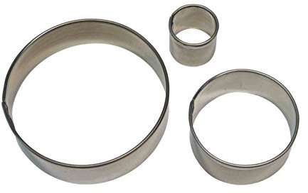 PME Stainless Steel Round Cutters, Set of 3,6 x 1.2 x 6 cm, Silver