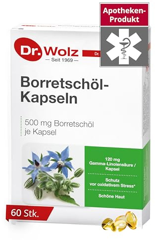 Dr. Wolz Borretschöl – hoher Gehalt ungesättigter Fettsäuren, 60 Kapseln